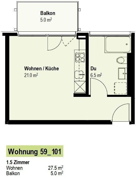 1 ½ rooms apartment, photo 5 of 6