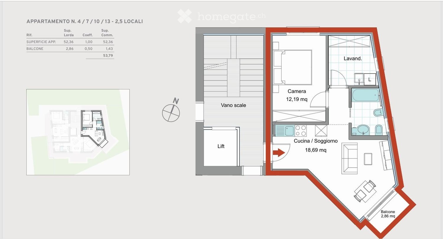 2 ½ rooms apartment, photo 4 of 5