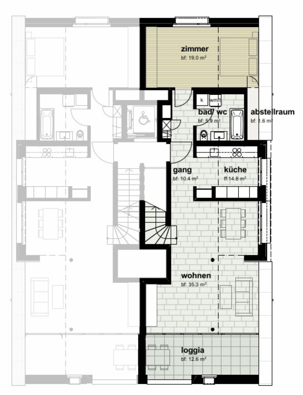4 rooms roof flat