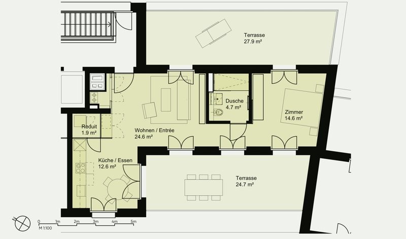 1 ½ rooms furnished flat