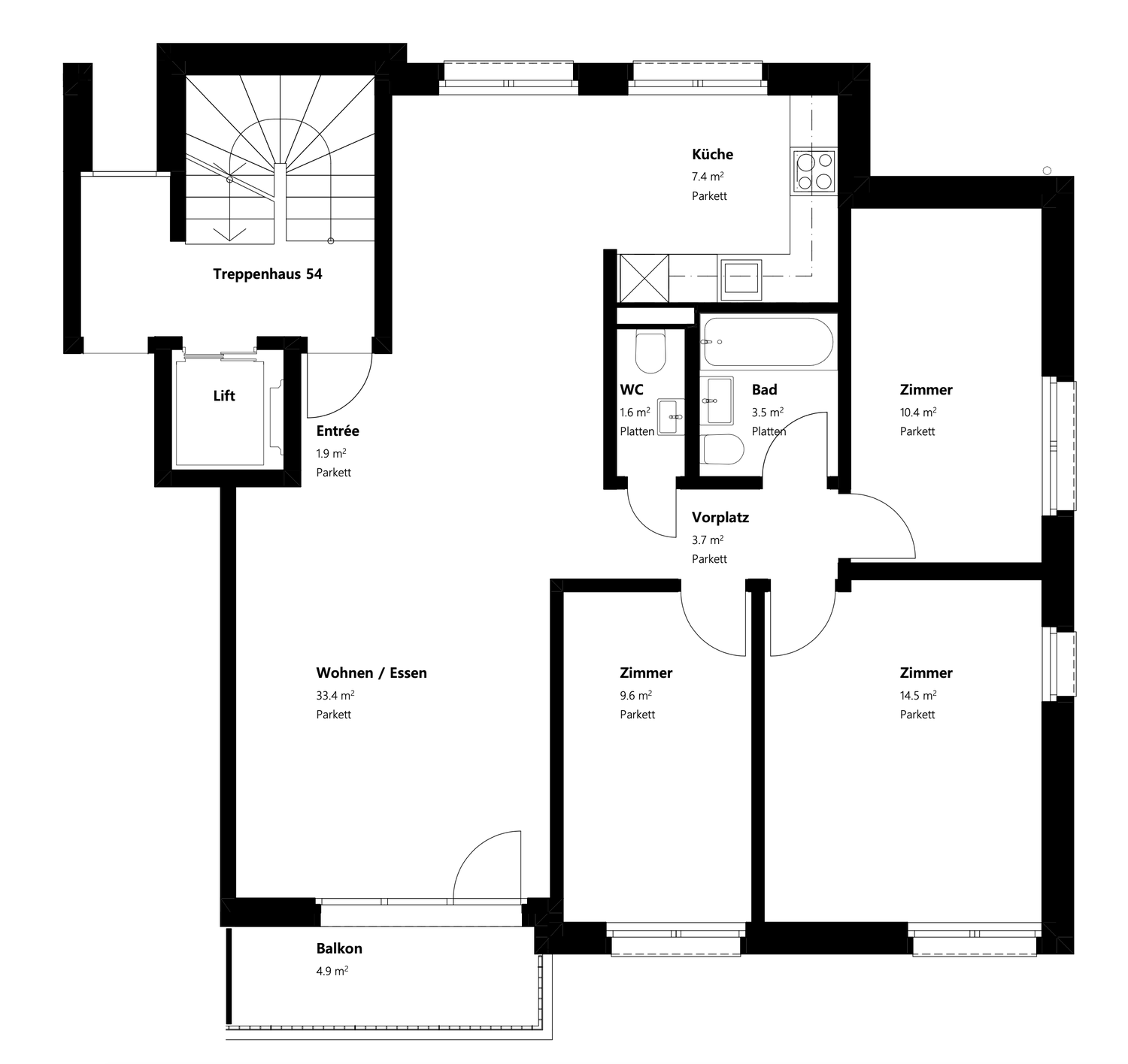 4 ½ rooms apartment