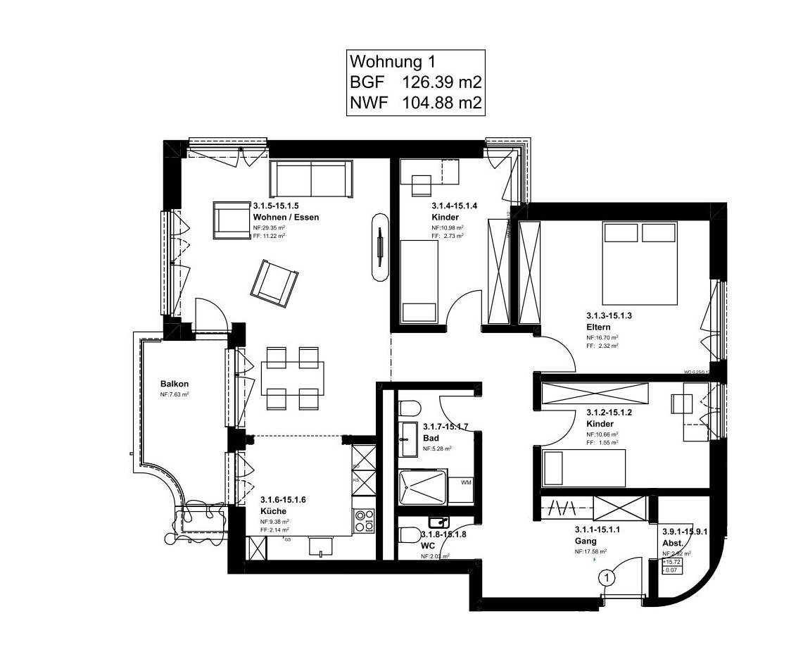 4 ½ pièces appartement