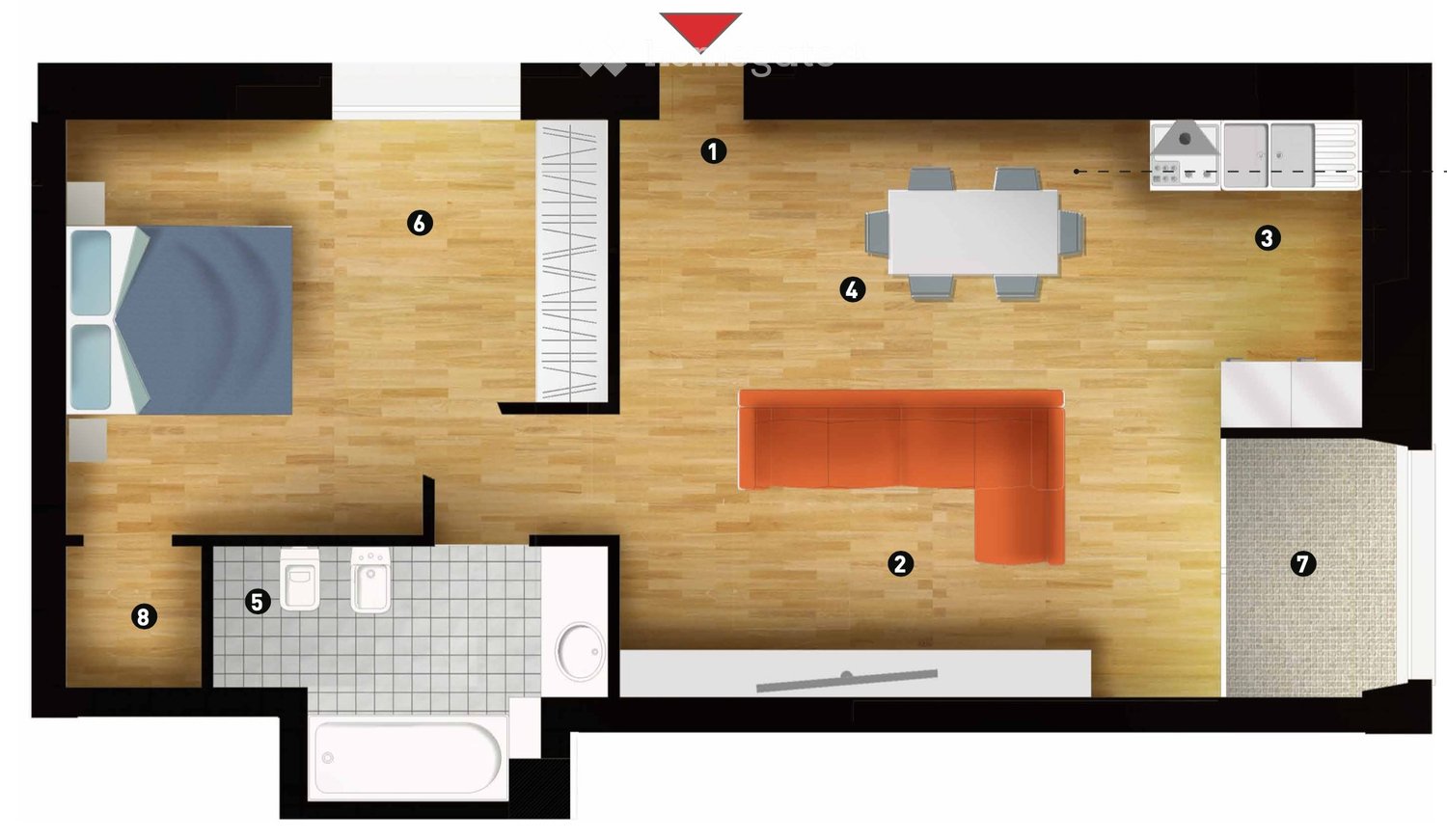 2 ½ rooms apartment, photo 5 of 5