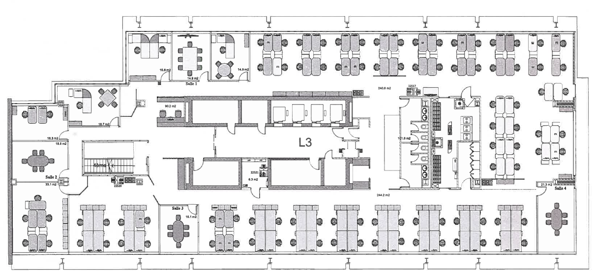 1620m² office