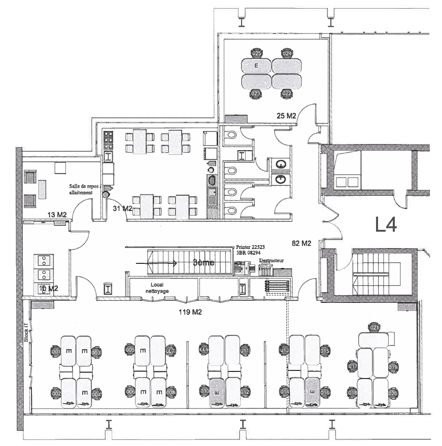 1620m² office