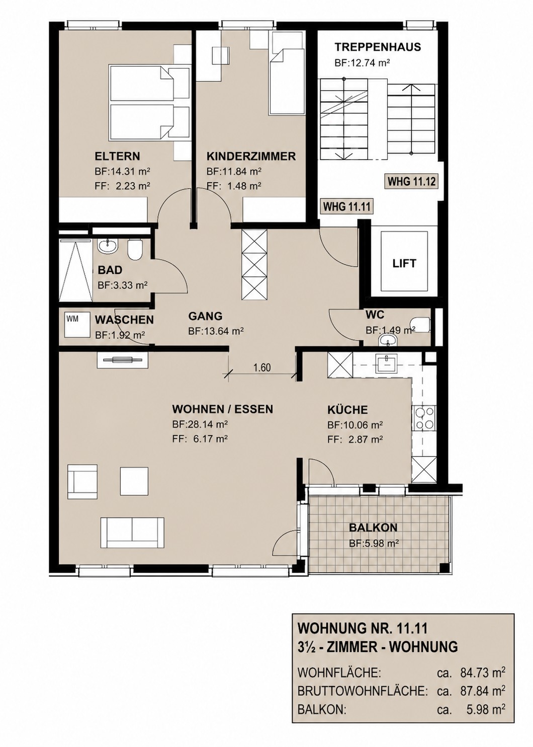 Appartement de 3 ½ pièces