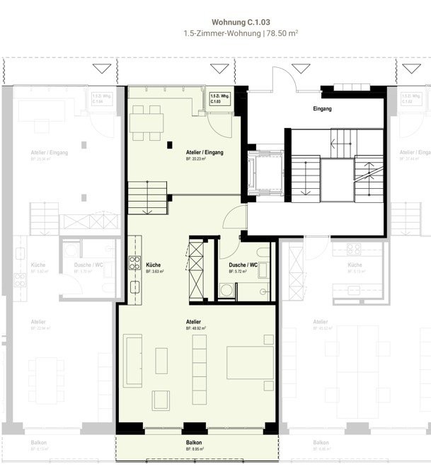 1 ½ pièces appartement