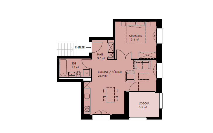 2 ½ rooms apartment