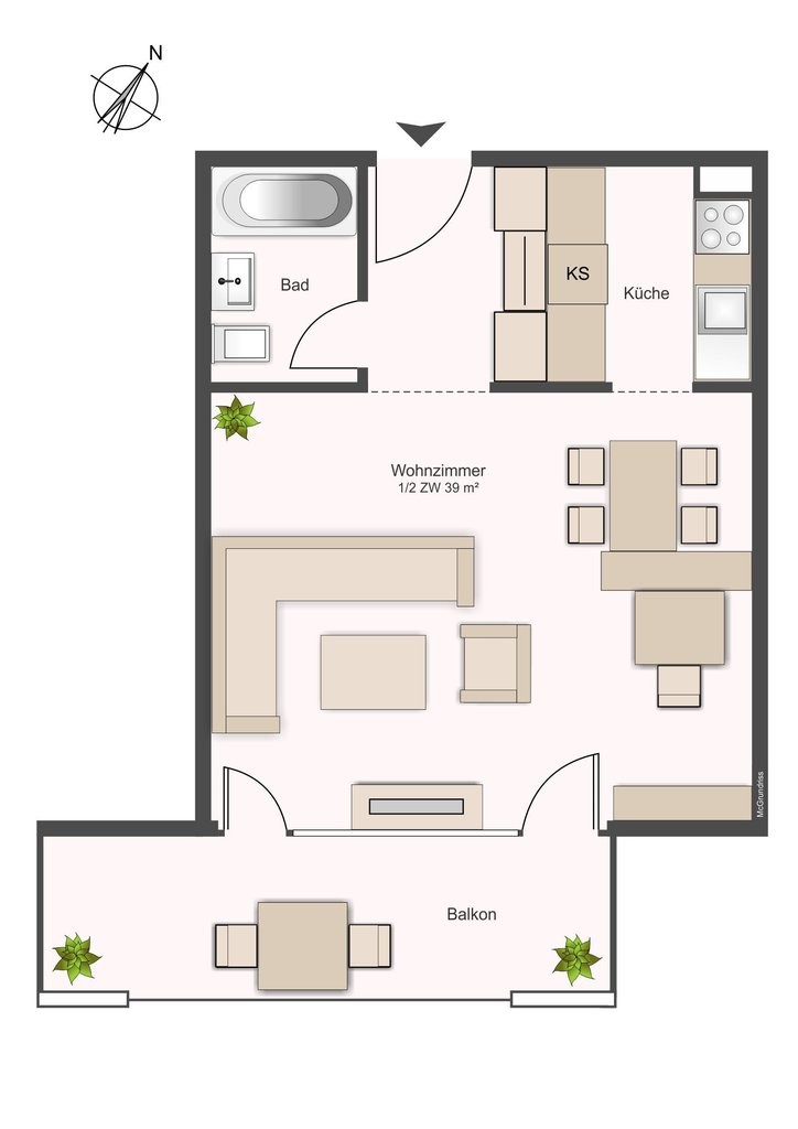 1 ½ rooms apartment, photo 6 of 6