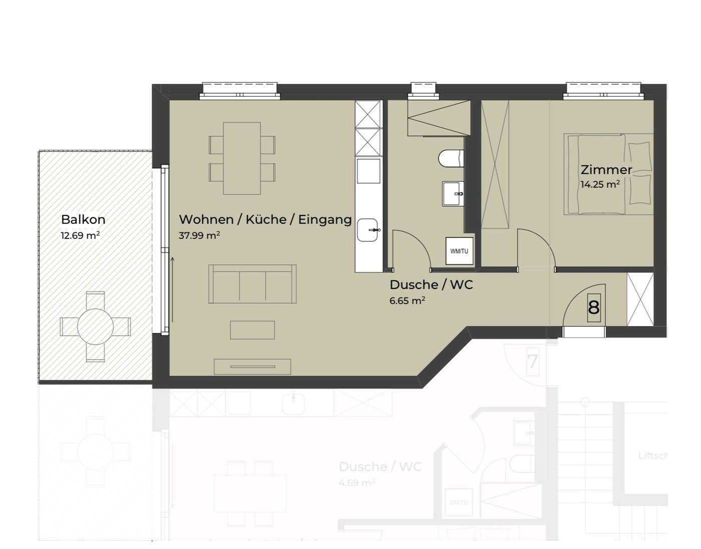 Appartement de 3 ½ pièces