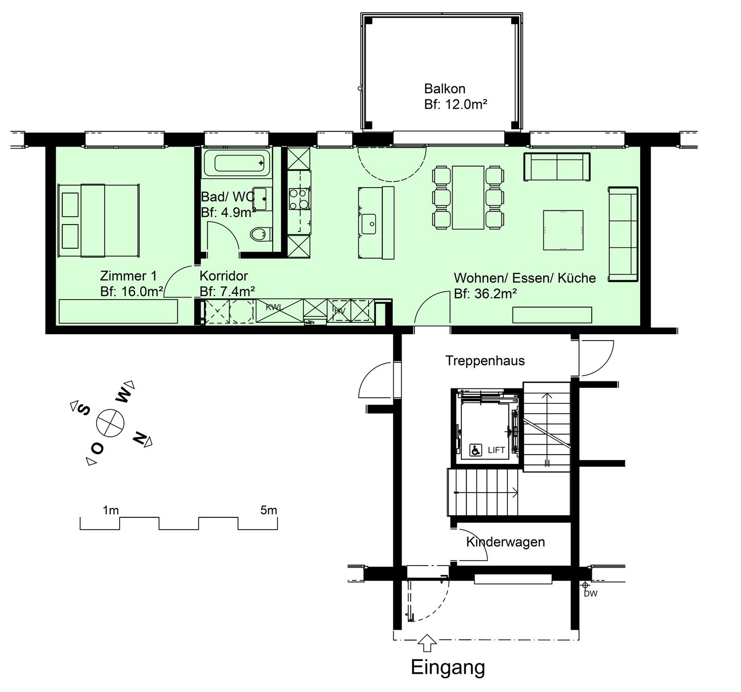 2 ½ rooms apartment