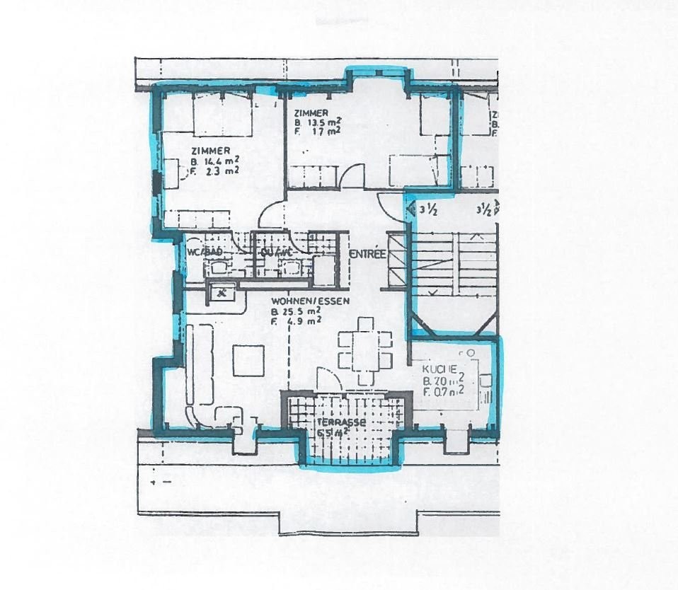3 ½ pièces appartement