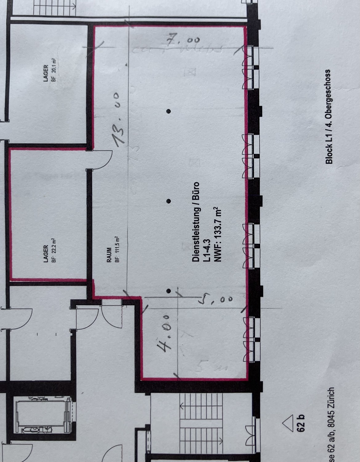45m² commercial

Subtenant (male/female) wanted for
Atelier Galerieraum

Atelier at Giesshübelstrasse 62 B on the 4th floor with a large roof terrace, directly opposite Brunaupark and Sihlcity.

The entire area is approx. 130M2. Kitchen, WC / shower and Wlan are available.

I am looking for 1 - 2 su, photo 6 of 6