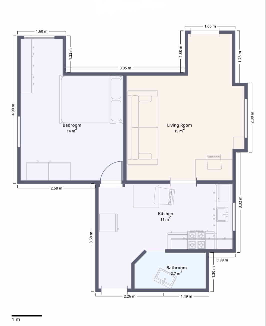 2 rooms apartment