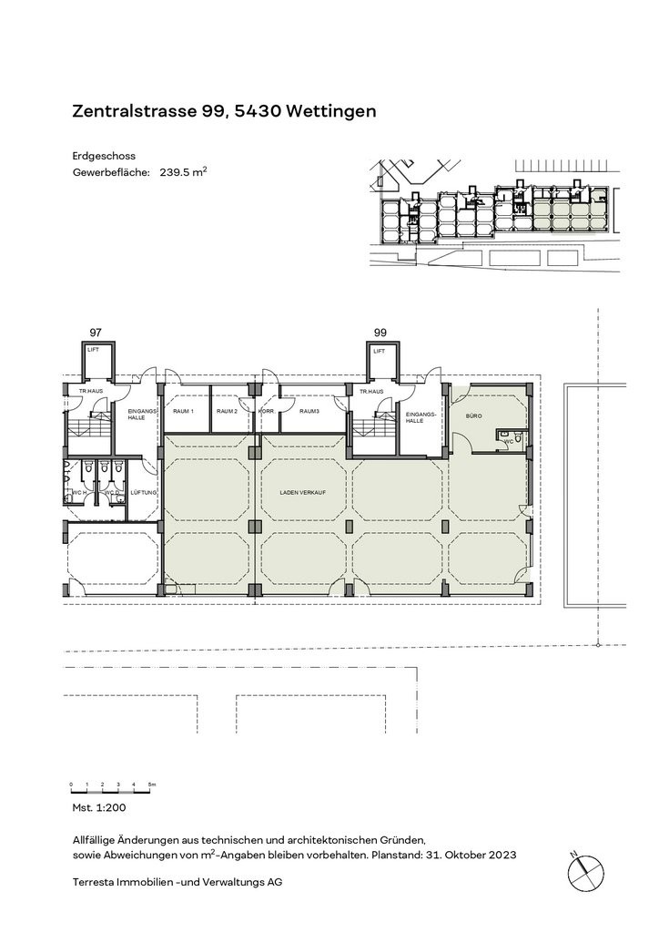 negozio di 240m²