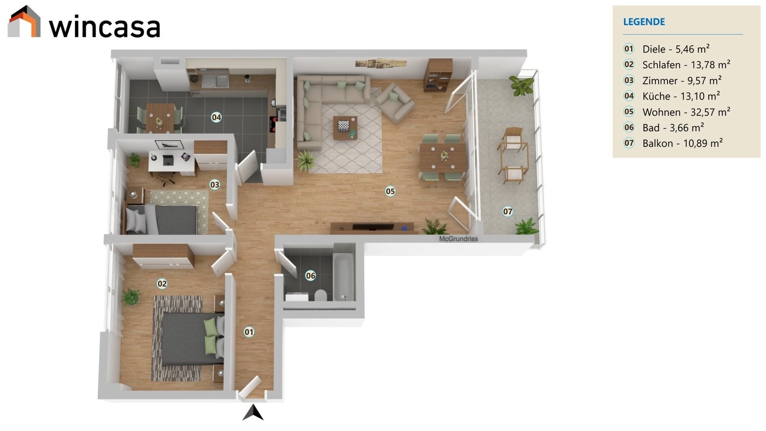 3 ½ rooms apartment