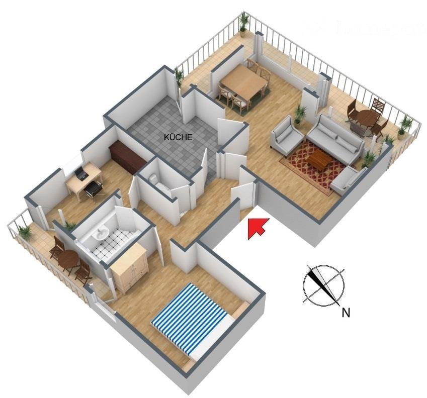3 rooms apartment