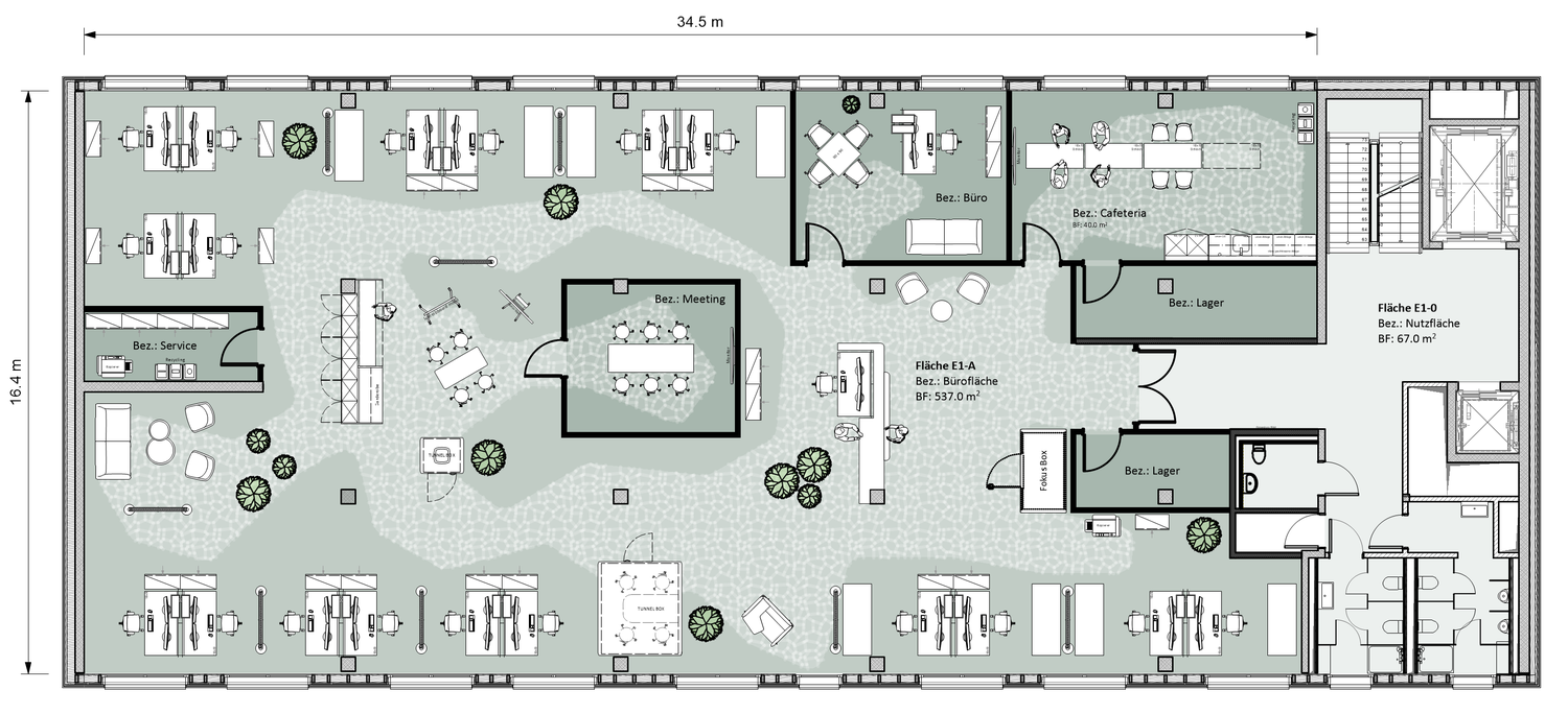 200-500m² commercial