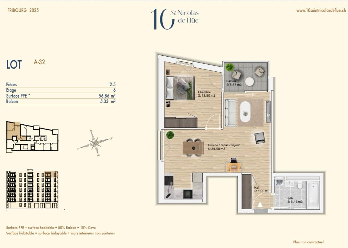 Appartement de 1 ½ pièce