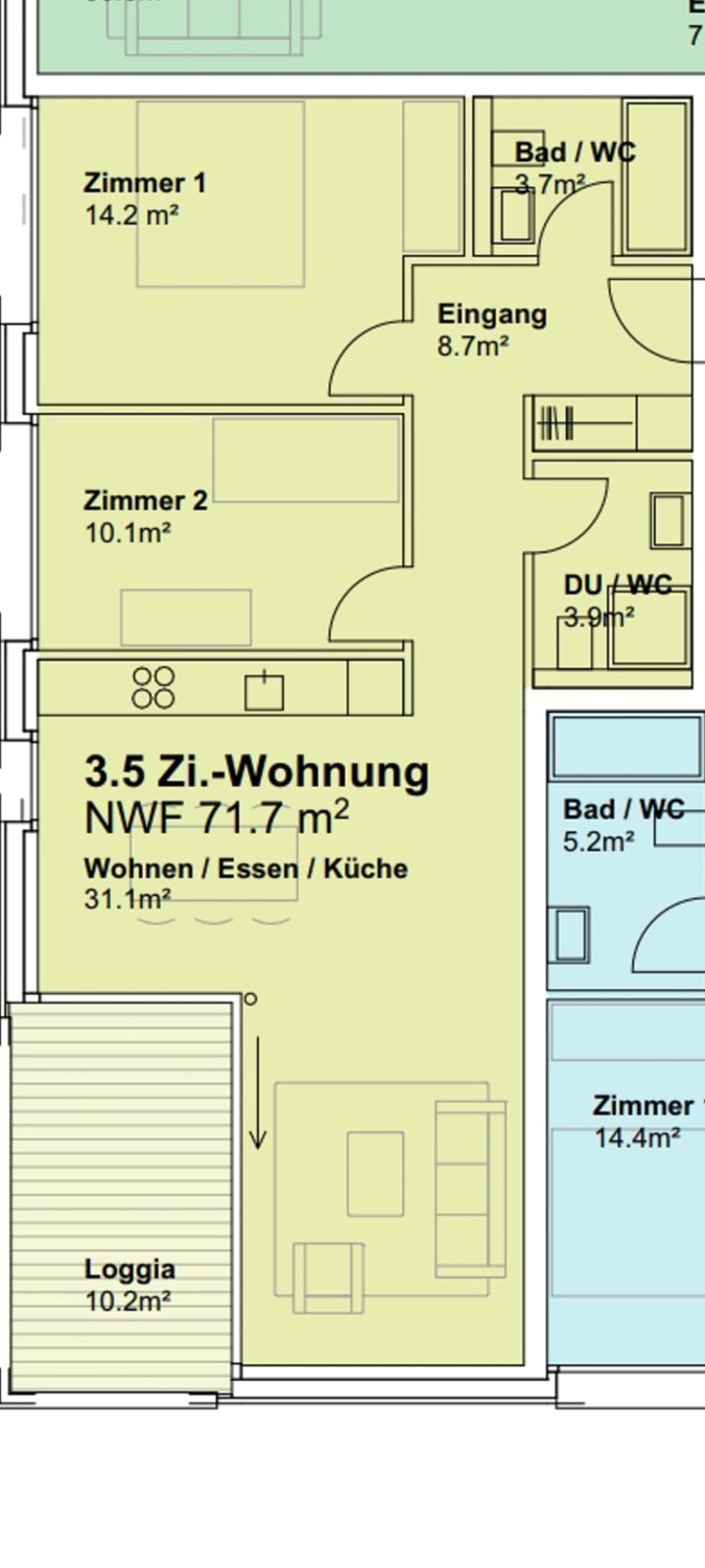 3 ½ rooms apartment