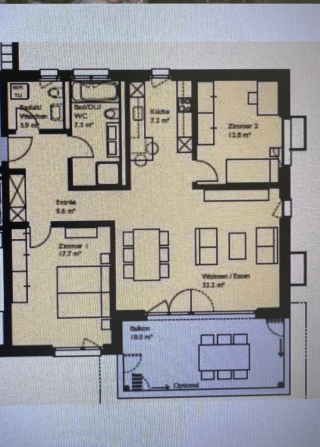 3 ½ pièces appartement