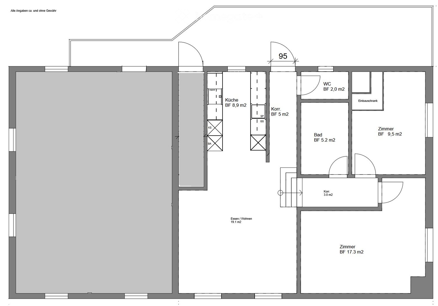 3 rooms apartment