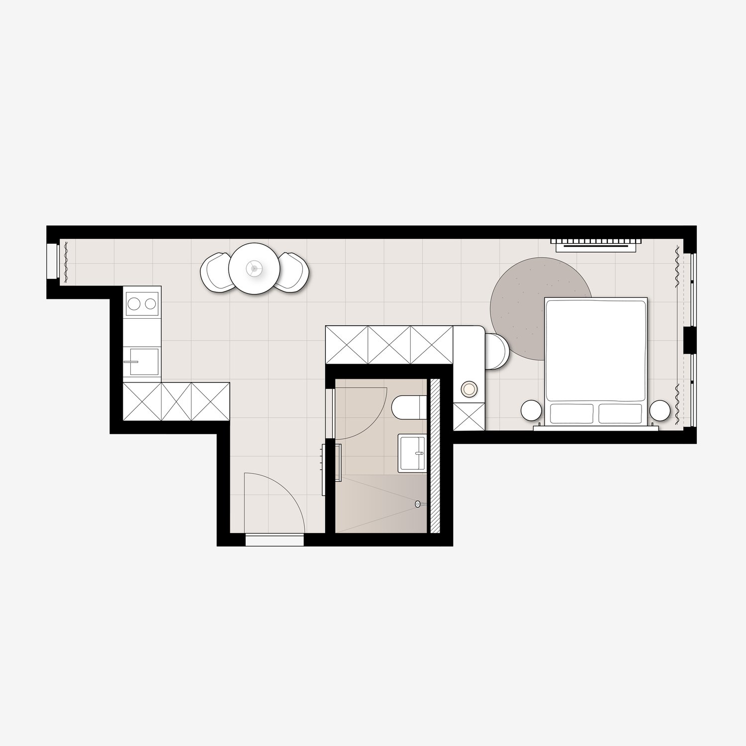 1 pièce appartement meublé