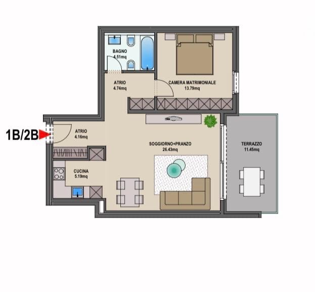 2 ½ rooms apartment
