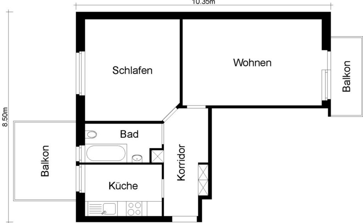 2 rooms apartment