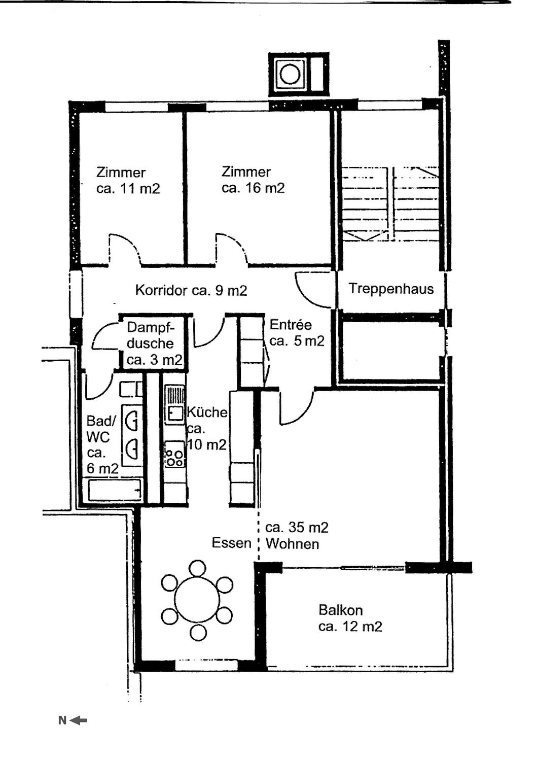 2 ½ rooms furnished flat
