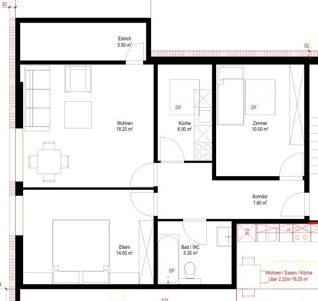 2 ½ rooms apartment