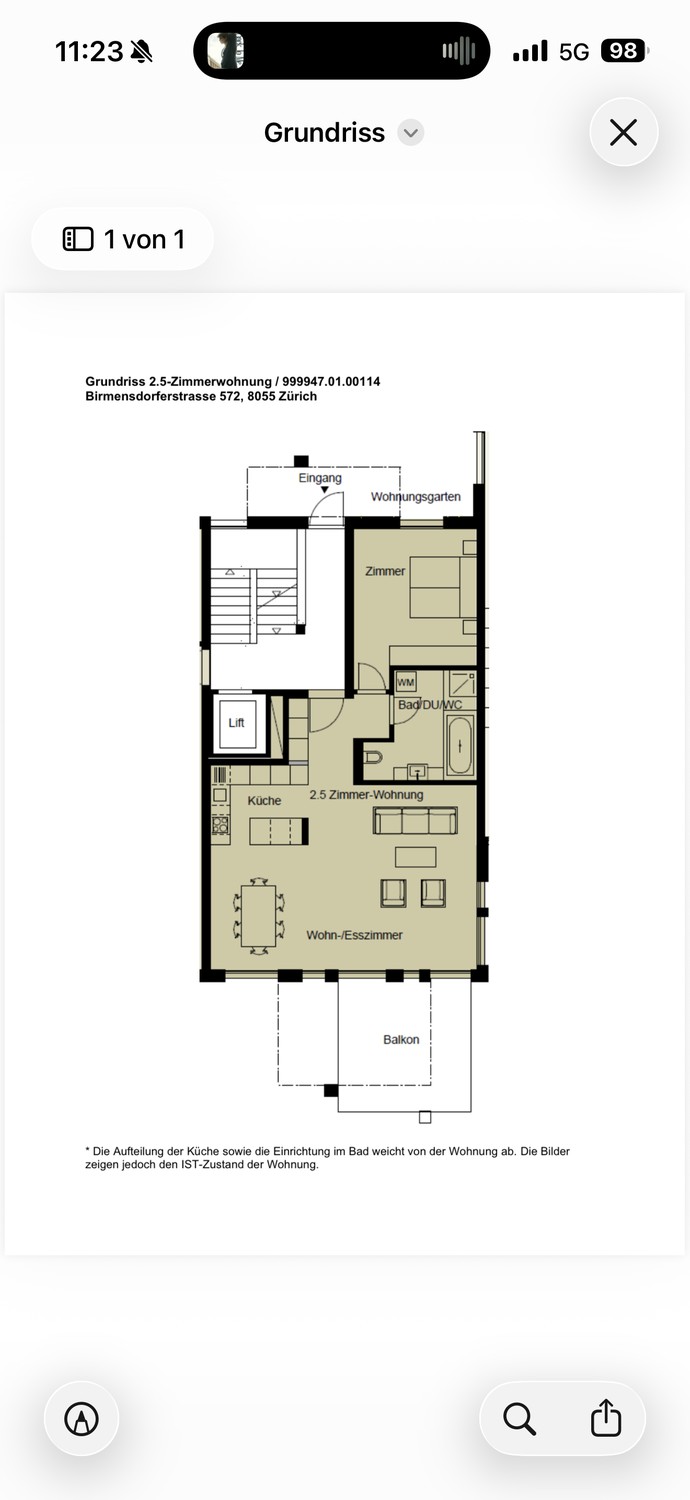 2 ½ rooms apartment