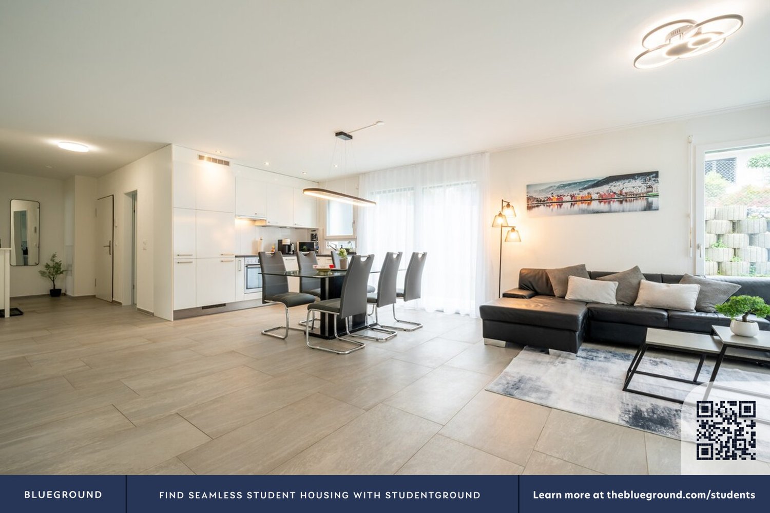 4 rooms furnished flat