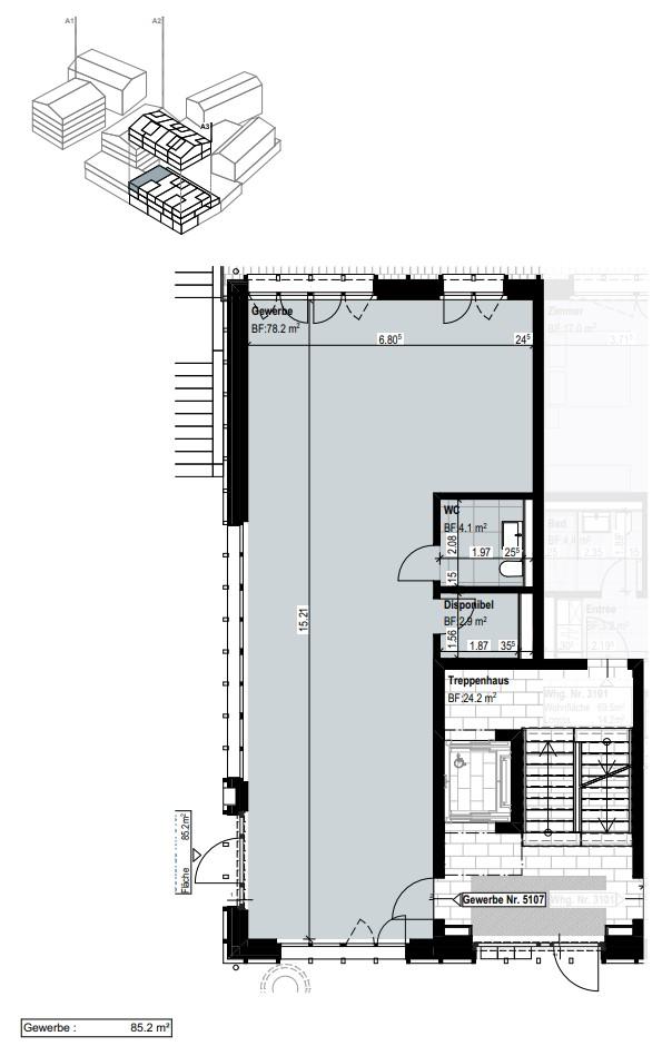 85m² office