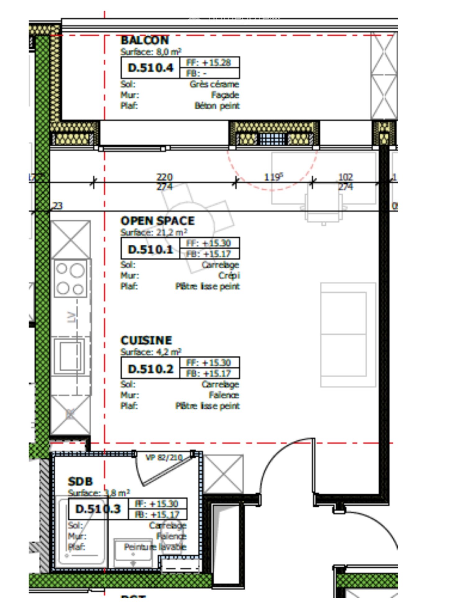 1 room apartment, photo 2 sur 4
