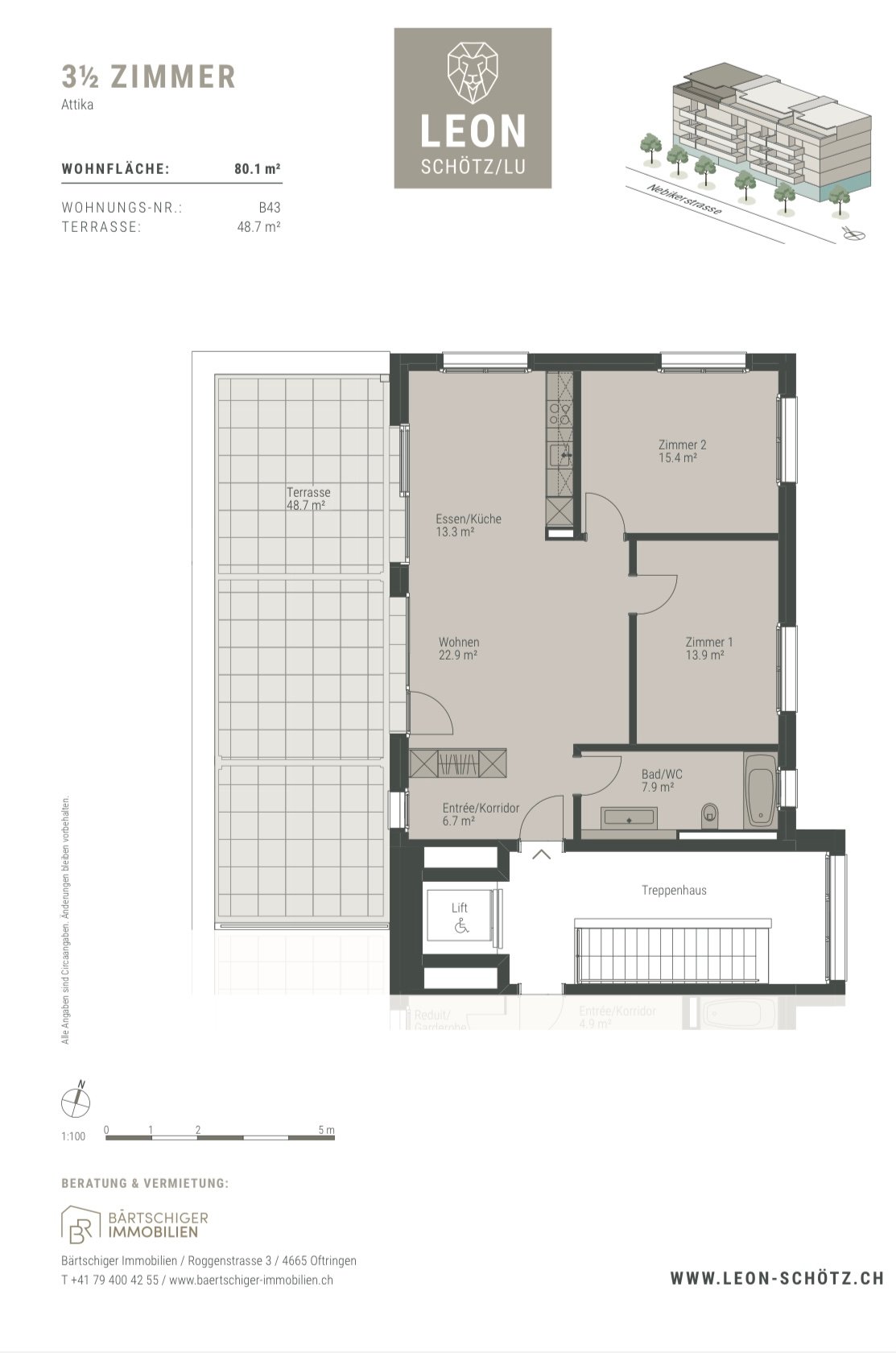 Appartamento di 3 ½ locali