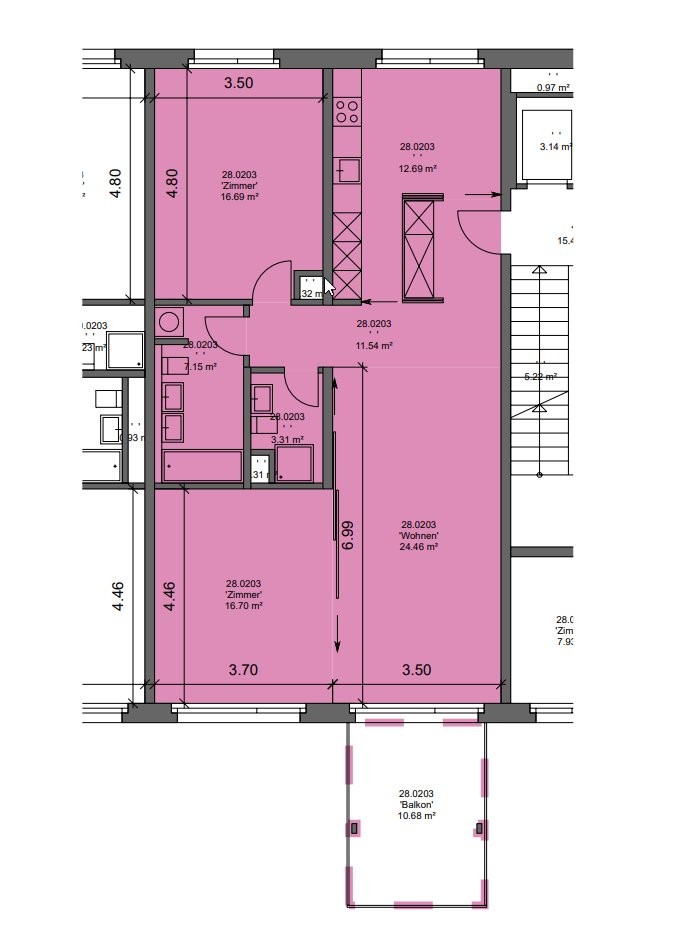 3 ½ rooms apartment