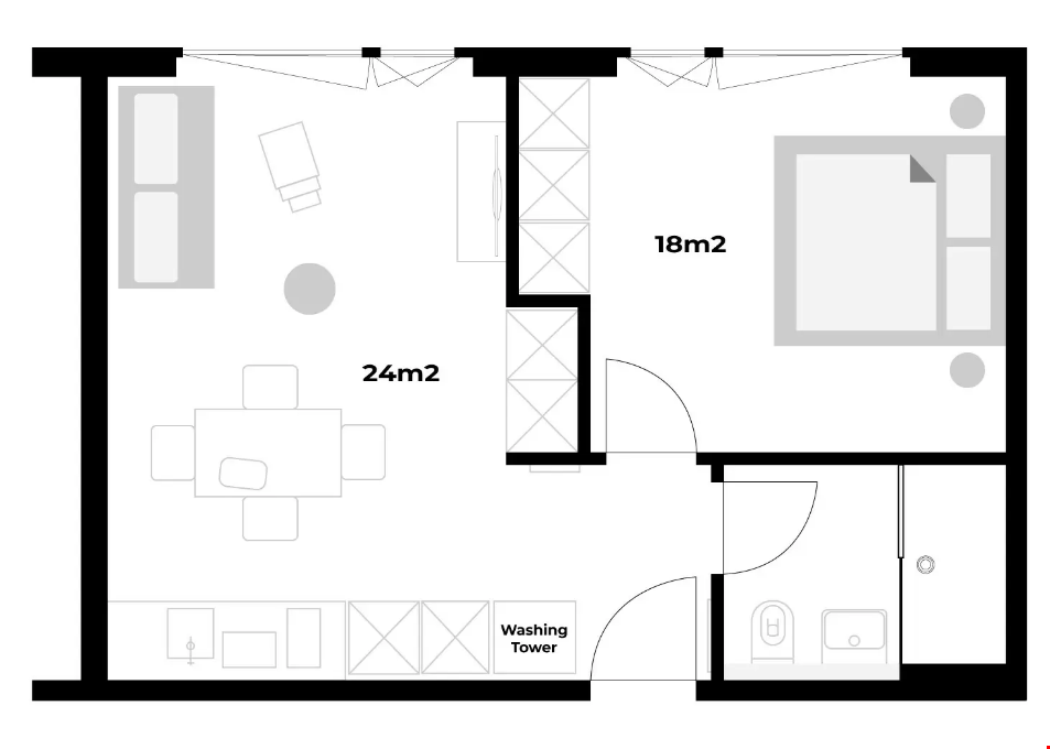 2 ½ rooms furnished flat, photo 4 of 4