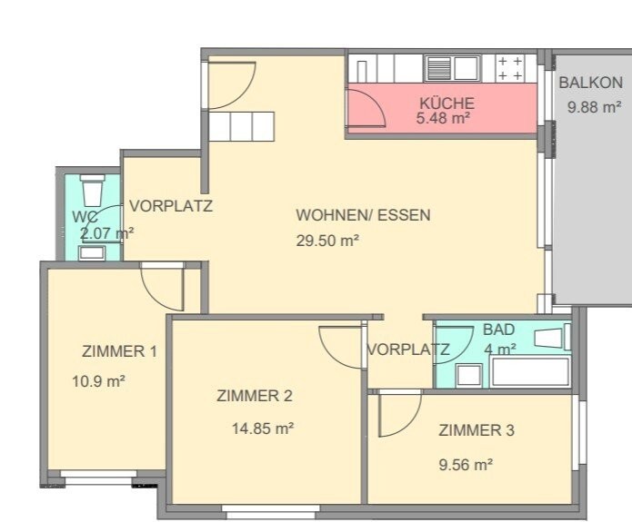 2 ½ rooms apartment