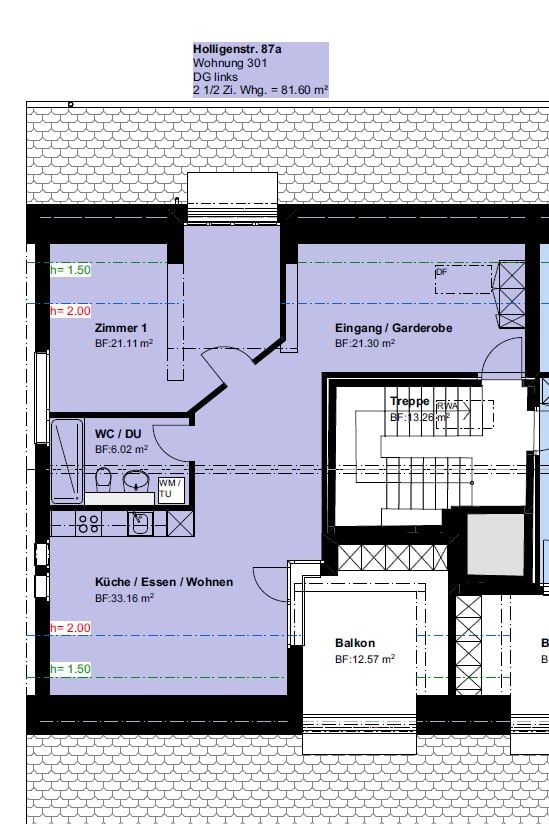2 ½ rooms roof flat, photo 4 of 4