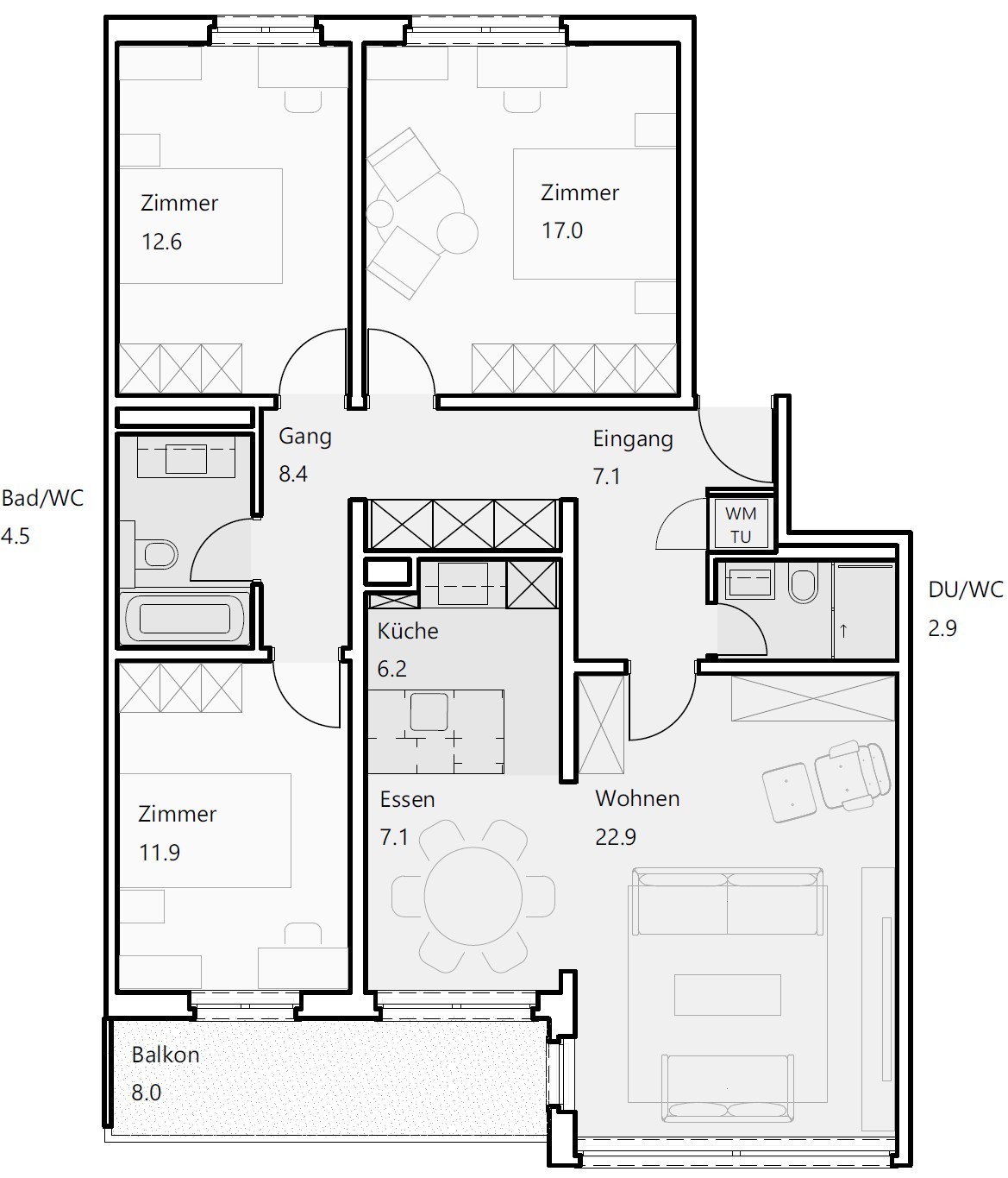 3 ½ room attic flat, photo 5 of 9