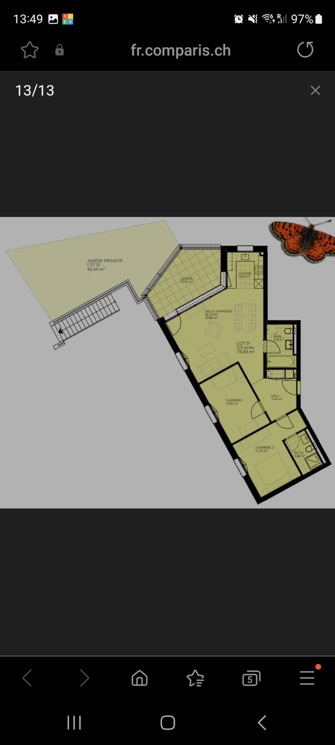3 ½ rooms apartment