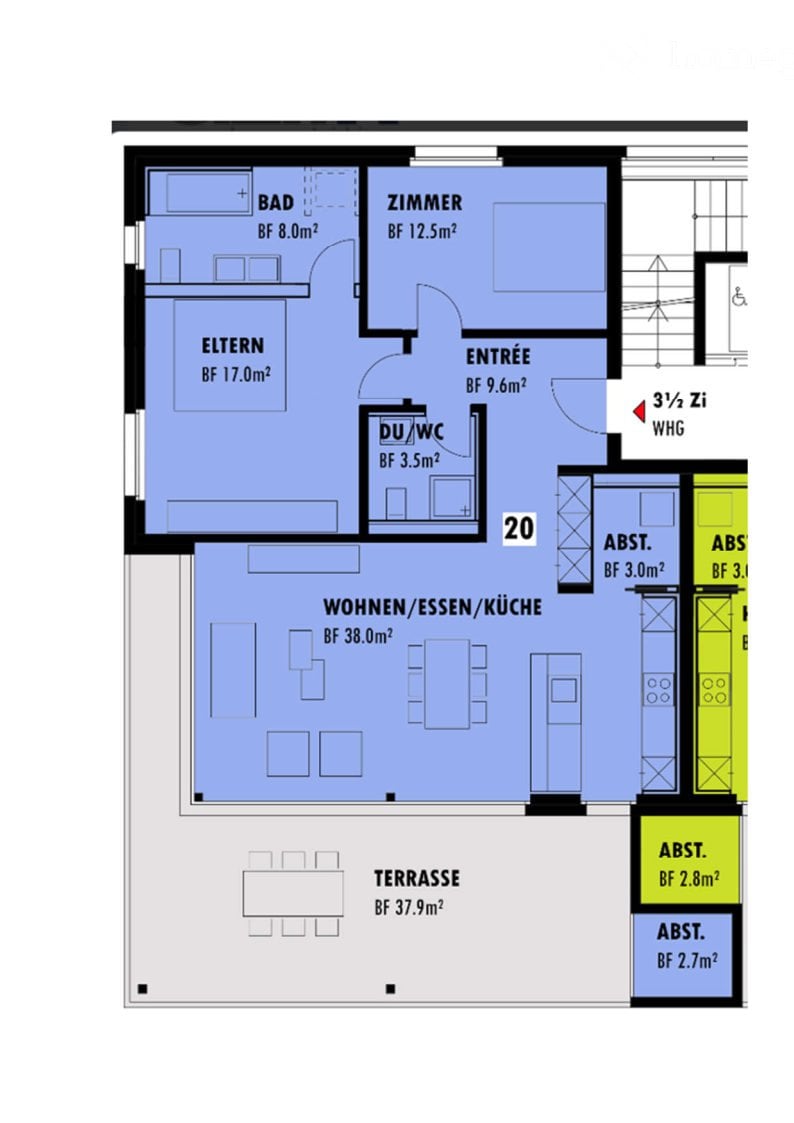 3 ½ pièces appartement