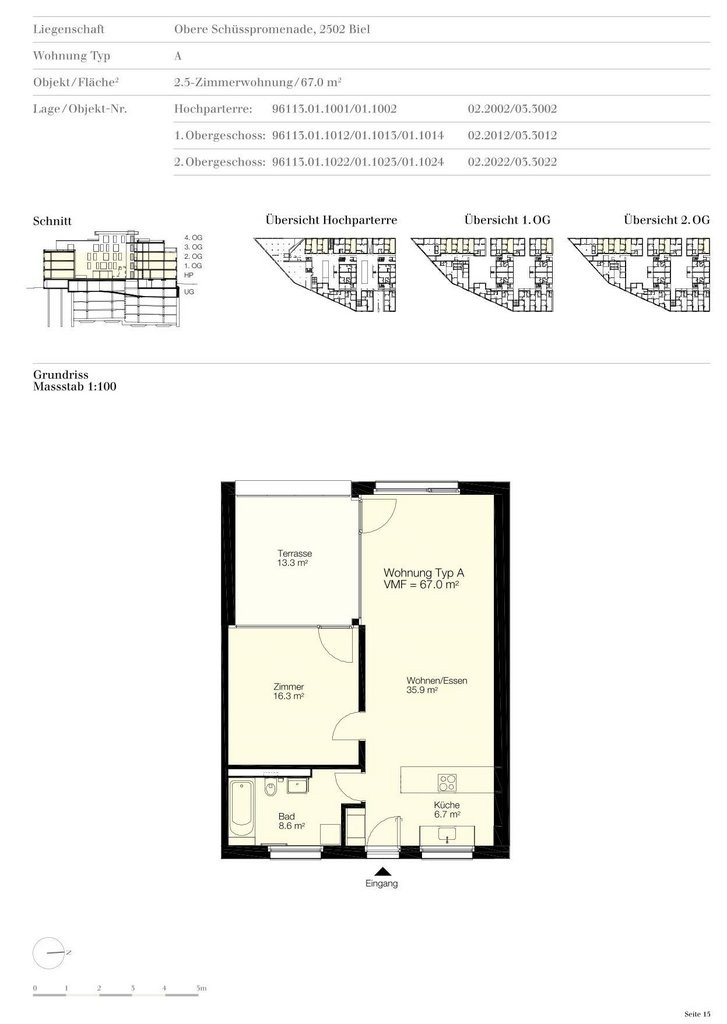 2 ½ pièces appartement