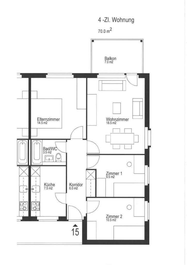4 rooms apartment, photo 6 of 6