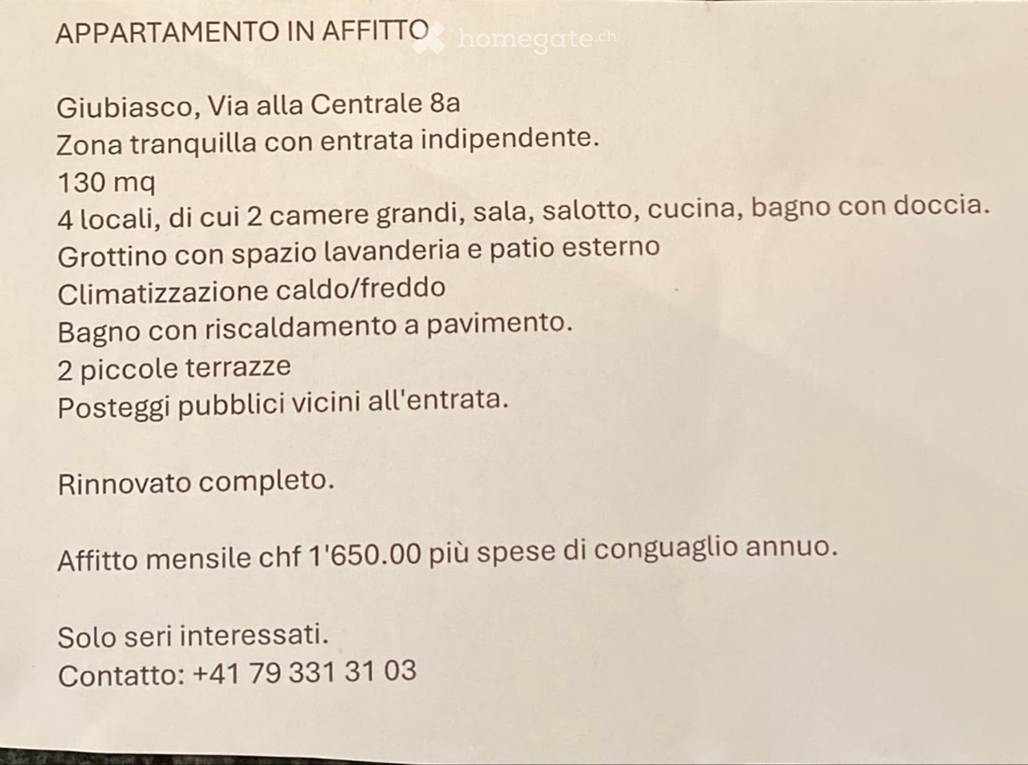 Appartamento di 4 locali