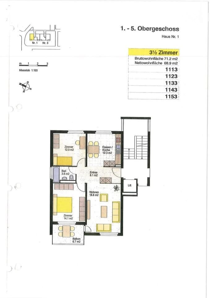 Appartamento di 3 ½ locali