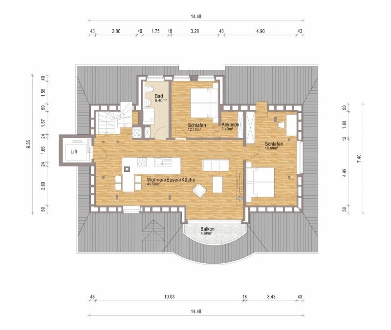 3 ½ rooms apartment
