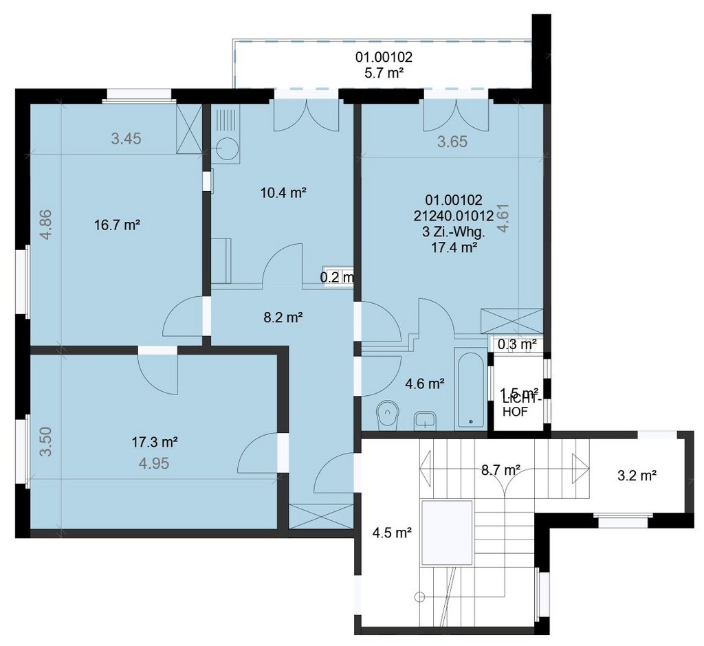 3 rooms apartment