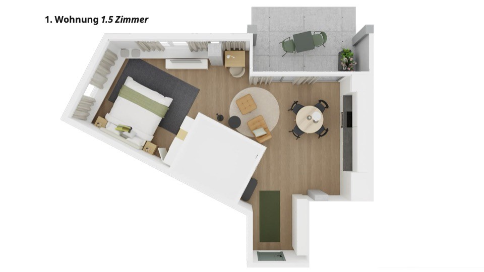 1 ½ rooms apartment, photo 3 of 6